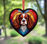 Cavalier King Charles Spaniel Stained Glass Effect Heart Suncatcher